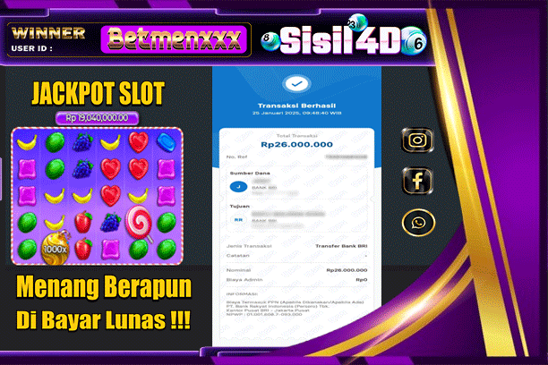 SISIL4D JACKPOT SLOT SWEET BONANZA 1000 Rp 26.000.000,- LUNAS
