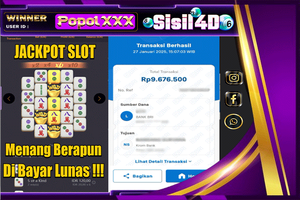 SISIL4D JACKPOT SLOT MAHJONG WAYS Rp 9.670.000,- LUNAS