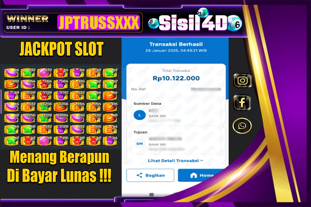 SISIL4D JACKPOT SLOT SUGAR RUSH Rp 10.122.000,- LUNAS
