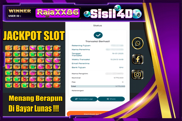 SISIL4D JACKPOT SLOT SUGAR RUSH 1000 Rp 9.775.000,- LUNAS