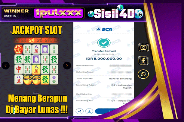 SISIL4D JACKPOT SLOT MAHJONG WAYS Rp 8.000.000,- LUNAS