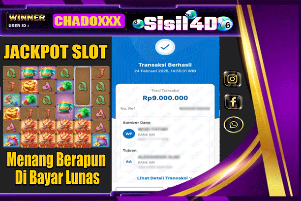 SISIL4D JACKPOT SLOT WAYS OF THE QILIN Rp 9.000.000,-LUNAS