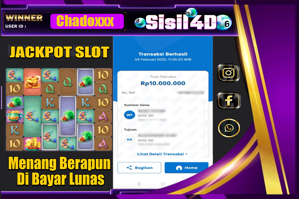 SISIL4D JACKPOT SLOT WAYS OF THE QILIN Rp 10.000.000,-LUNAS