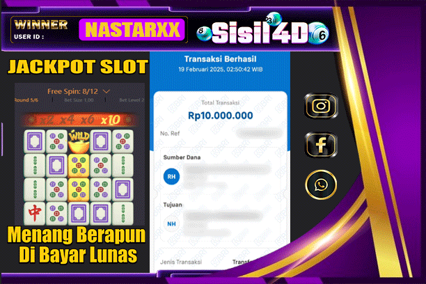 SISIL4D JACKPOT SLOT MAHJONG WAYS Rp 10.000.000,-LUNAS