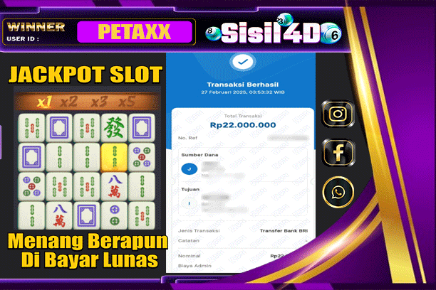 SISIL4D JACKPOT SLOT MAHJONG WAYS Rp 22.000.000,-LUNAS