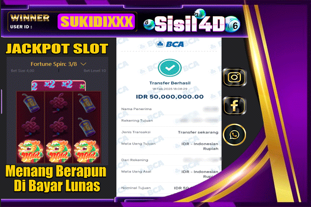 SISIL4D JACKPOT SLOT FORTUNE DRAGON Rp 50.000.000,-LUNAS