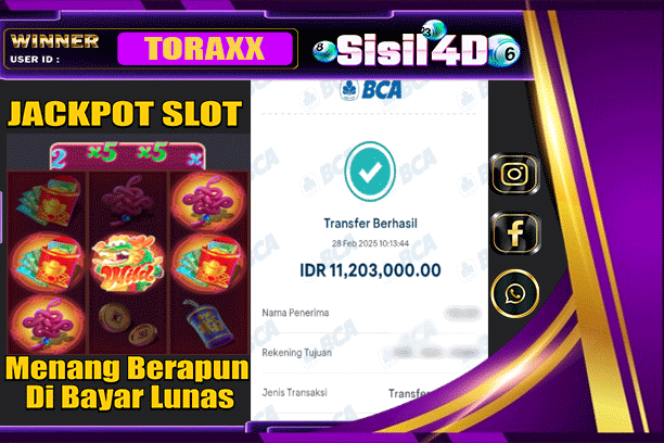 SISIL4D JACKPOT SLOT FORTUNE DRAGON Rp 11.203.000,- LUNAS