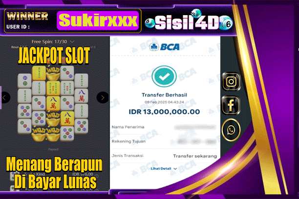 SISIL4D JACKPOT SLOT MAHJONG WAYS Rp 13.000.000,-LUNAS