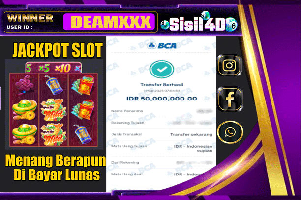 SISIL4D JACKPOT SLOT FORTUNE DRAGON Rp 50.000.000,- LUNAS