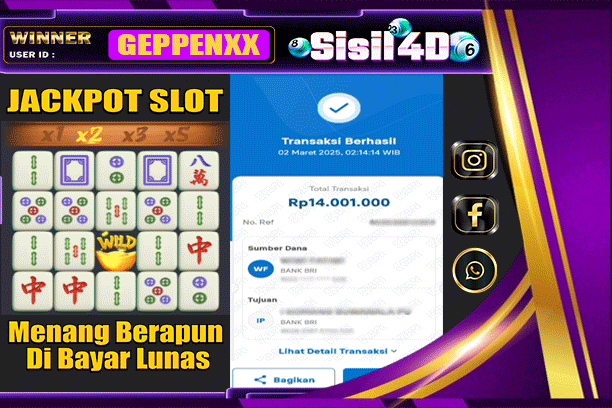 SISIL4D JACKPOT SLOT MAHJONG WAYS Rp 14.001.000,-LUNAS