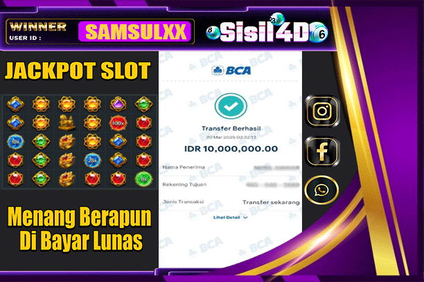 SISIL4D JACKPOT SLOT GATES OF GATOT 1000 Rp 10.000.000,-LUNAS