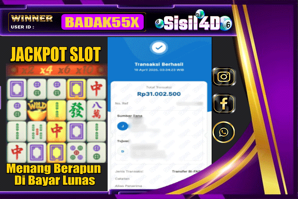 SISIL4D JACKPOT SLOT MAHJONG WAYS Rp 31.000.000,-LUNAS