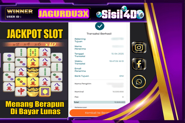 SISIL4D JACKPOT SLOT MAHJONG WAYS 2 Rp 10.500.000,-LUNAS