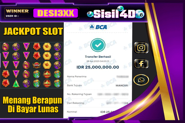 SISIL4D JACKPOT SLOT GATES OF OLYMPUS 1000 Rp 25.000.000,-LUNAS