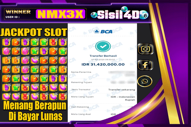 SISIL4D JACKPOT SLOT SUGAR RUSH 1000 Rp 31.420.000,-LUNAS