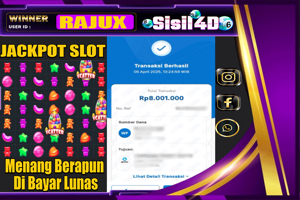 SISIL4D JACKPOT SLOT SUGAR RUSH 1000 Rp 8.001.000,-LUNAS