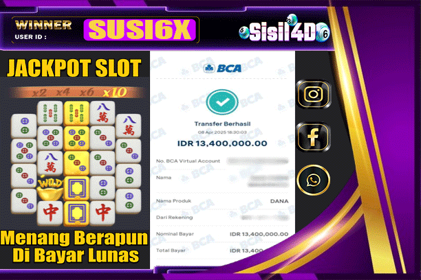 SISIL4D JACKPOT SLOT MAHJONG WAYS 2 Rp 13.400.000,-LUNAS
