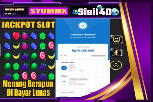 SISIL4D JACKPOT SLOT Sweet Bonanza Rp 14.165.000,- LUNAS