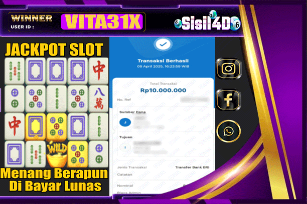 SISIL4D JACKPOT SLOT MAHJONG WAYS  Rp 10.000.000,-LUNAS