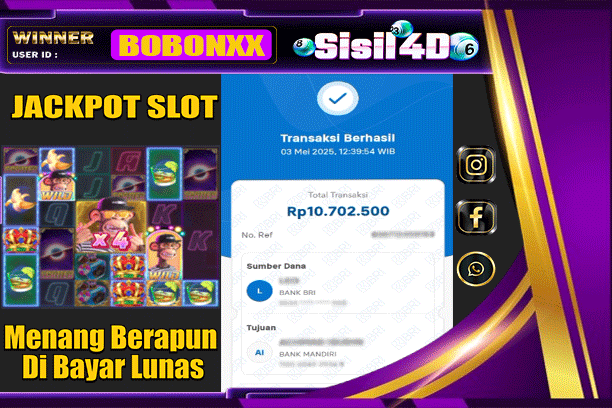 SISIL4D JACKPOT SLOT WILD APE Rp 10.700.000,-LUNAS