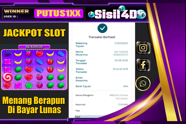 SISIL4D JACKPOT SLOT SWEET BONANZA 1000 Rp 7.122.000,- LUNAS