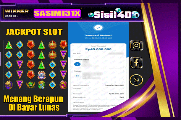 SISIL4D JACKPOT SLOT GATES OF OLYMPUS 1000 Rp 45.000.000,-LUNAS