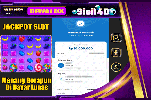 SISIL4D JACKPOT SLOT SWEET BONANZA 1000 Rp 30.000.000,- LUNAS