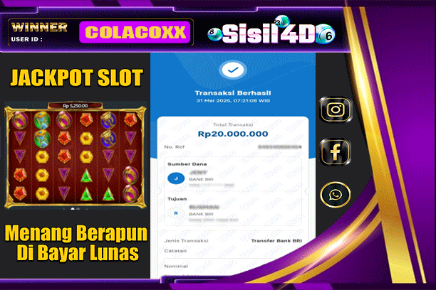 SISIL4D JACKPOT SLOT GATES OF OLYMPUS 1000 Rp 20.000.000,-LUNAS