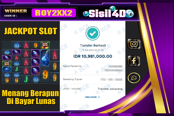 SISIL4D JACKPOT SLOT POWER OF MERLIN MEGAWAYS Rp 10,981,000,-LUNAS