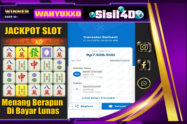 SISIL4D JACKPOT SLOT MAHJONG WAYS Rp 7.500.000,-LUNAS