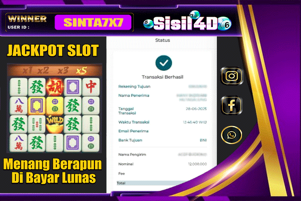 SISIL4D JACKPOT SLOT MAHJONG WAYS Rp 12.000.000,-LUNAS