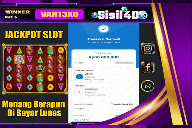 SISIL4D JACKPOT SLOT GATES OF OLYMPUS SUPER SCATTER Rp 50.000.000,-LUNAS