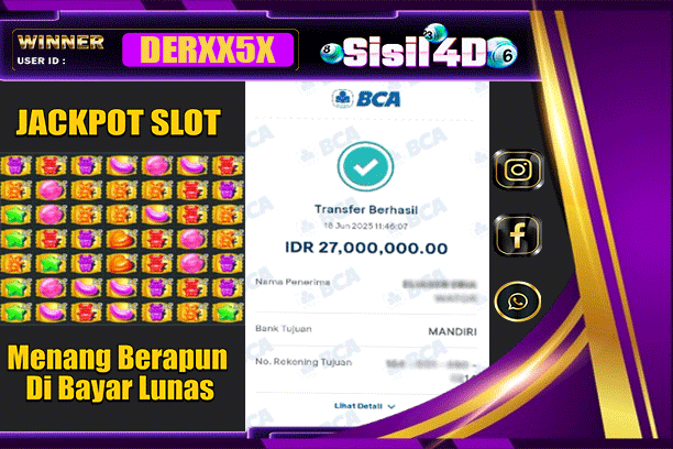 SISIL4D JACKPOT SLOT SUGAR RUSH 1000 Rp 27.000.000,-LUNAS
