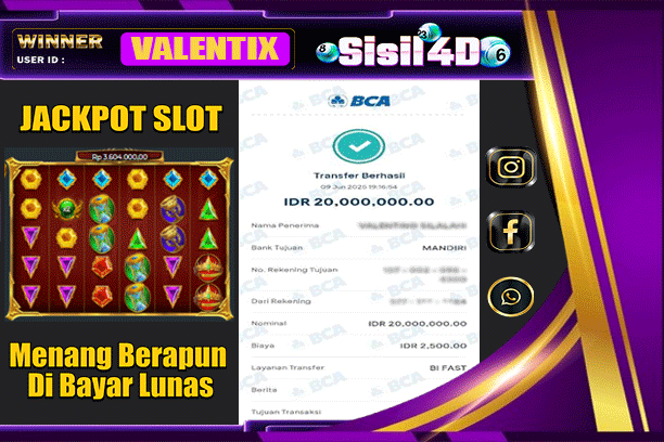 SISIL4D JACKPOT SLOT GATES OF OLYMPUS SUPER SCATTER Rp 20.0000.000,-LUNAS