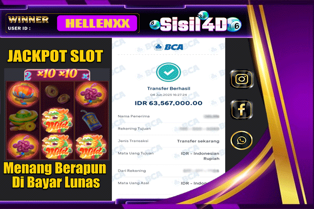 SISIL4D JACKPOT SLOT FORTUNE DRAGON Rp 63,567,000,-LUNAS