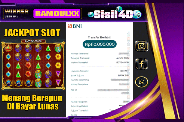 SISIL4D JACKPOT SLOT GATES OF OLYMPUS SUPER SCATTER Rp 110.000.000,-LUNAS