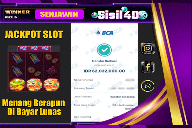 SISIL4D JACKPOT SLOT FORTUNE DRAGON Rp 62.032.000,-LUNAS