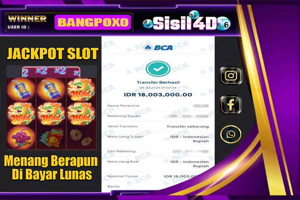 SISIL4D JACKPOT SLOT FORTUNE DRAGON Rp 18.003.000,-LUNAS