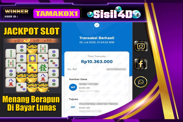 SISIL4D JACKPOT SLOT MAHJONG WAYS 2 Rp 10.363.000,-LUNAS