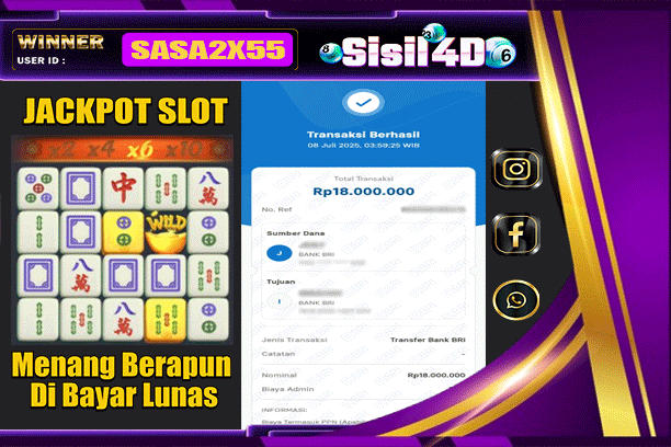 SISIL4D JACKPOT SLOT MAHJONG WAYS Rp 18.000.000,-LUNAS