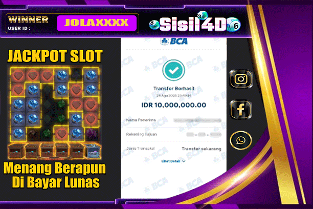 SISIL4D JACKPOT SLOT GEMSTONES GOLD Rp 10.000.000,- LUNAS