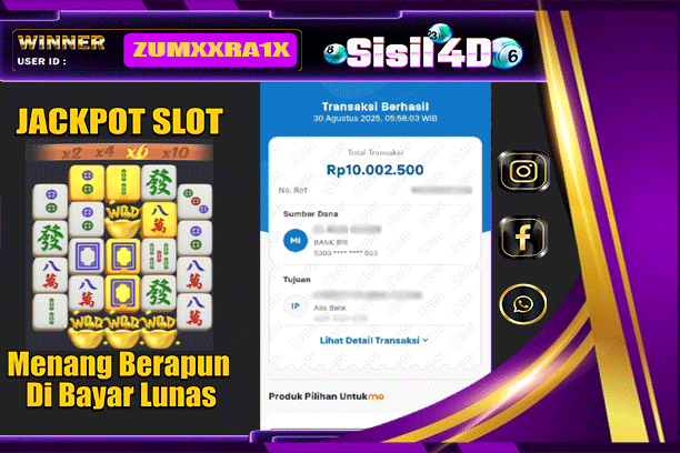 SISIL4D JACKPOT SLOT MAHJONG WAYS Rp 10.000.000,-LUNAS