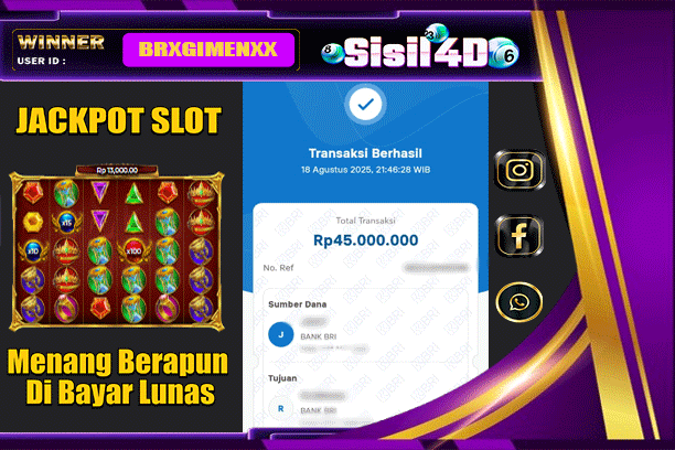 SISIL4D JACKPOT SLOT GATES OF OLYMPUS SUPER SCATTER Rp 45.000.000,-LUNAS