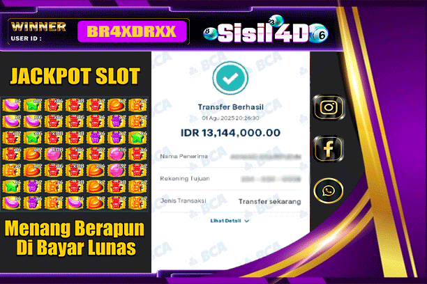 SISIL4D JACKPOT SLOT SUGAR RUSH 1000 Rp 13.144.000,-LUNAS