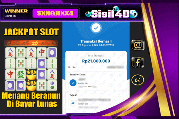SISIL4D JACKPOT SLOT MAHJONG WAYS Rp 21.000.000,-LUNAS
