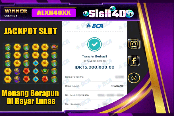 SISIL4D JACKPOT SLOT GATES OF OLYMPUS 1000 Rp 15.000.000,-LUNAS