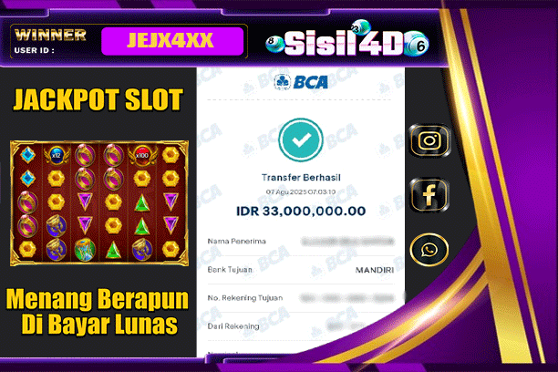 SISIL4D JACKPOT SLOT GATES OF OLYMPUS SUPER SCATTER Rp 33.000.000,-LUNAS