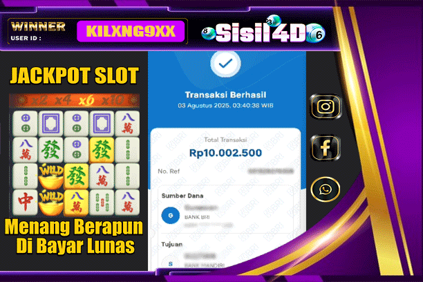 SISIL4D JACKPOT SLOT MAHJONG WAYS 2 Rp 10.000.000,-LUNAS