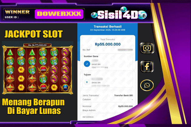 SISIL4D JACKPOT SLOT GATES OF OLYMPUS SUPER SCATTER Rp 55.000.000,-LUNAS