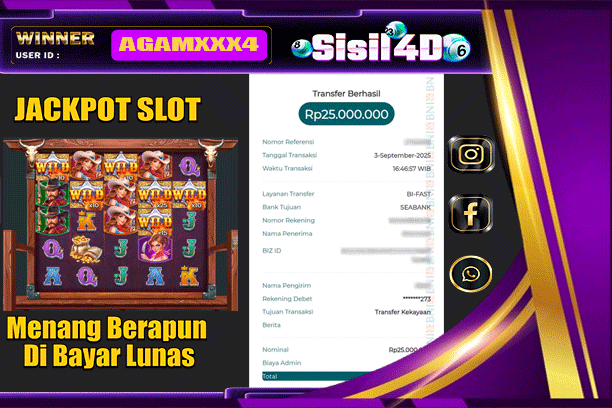 SISIL4D JACKPOT SLOT WILD WEST GOLD BLAZING BOUNTY Rp 25.000.000,-LUNAS